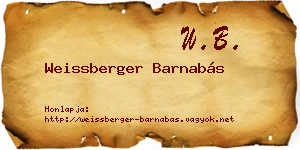 Weissberger Barnabás névjegykártya